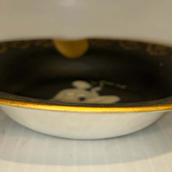 Vt Limoges Black Porcelain AShtray 5"D Neo-classical Nude - Picture 3 of 6